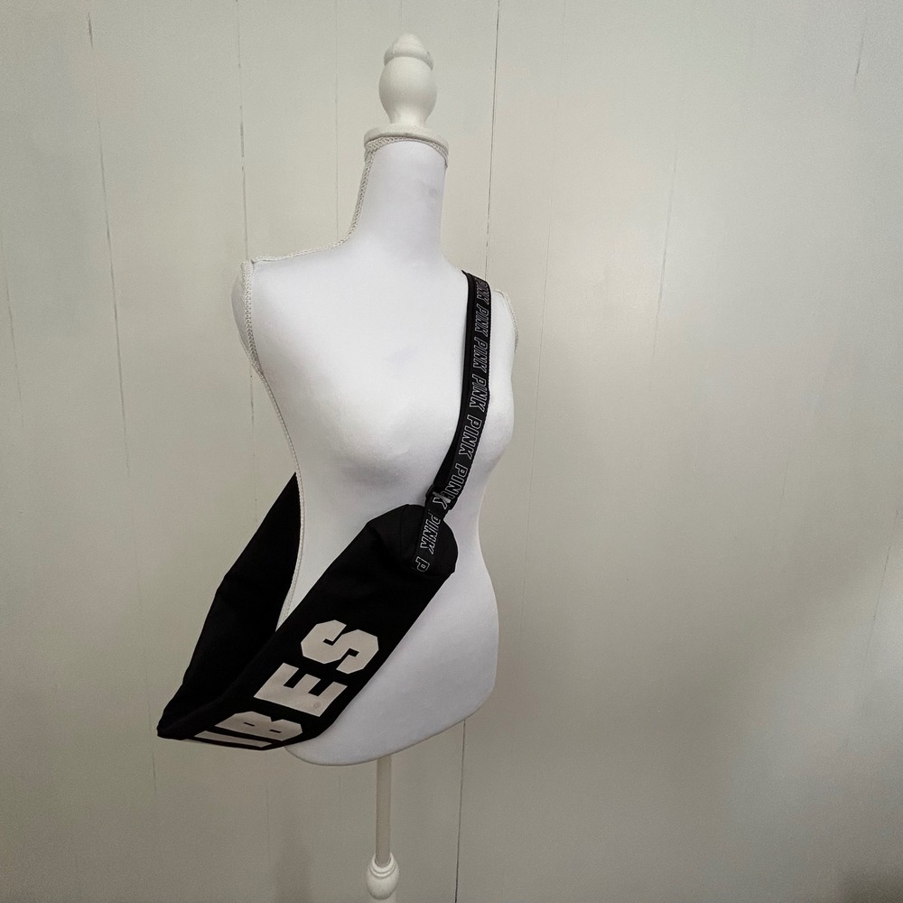 Victoria's Secret PINK Black Good Vibes Can Carrier Crossbody Sling Bag